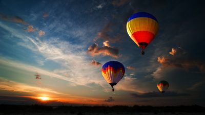vol mongolfieres coucher de soleil