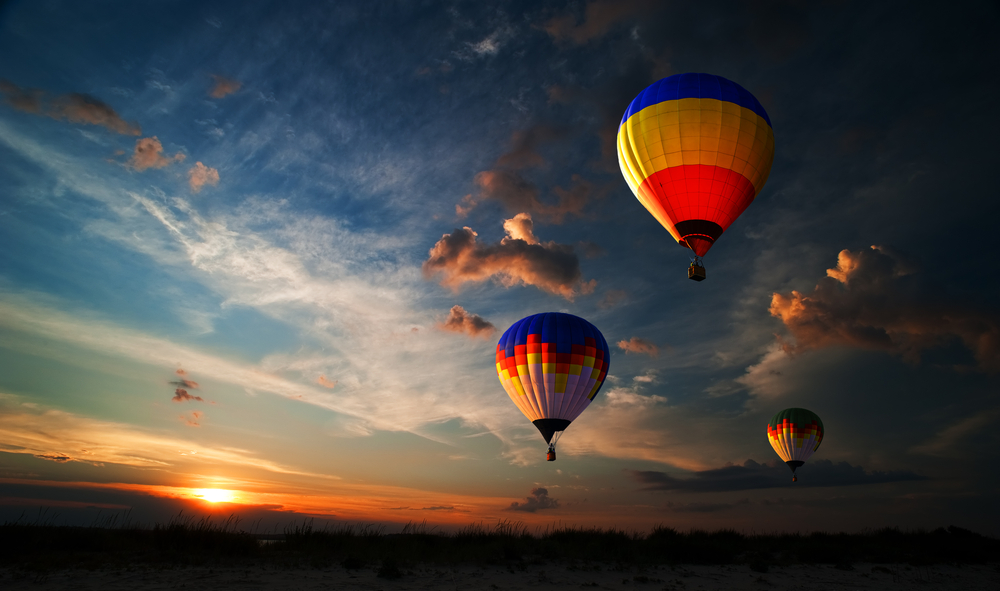 vol mongolfieres coucher de soleil